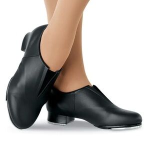 Bloch Shockwave #2 Slip On Tap Shoes Womens 8.5M Black Leather Dance Class